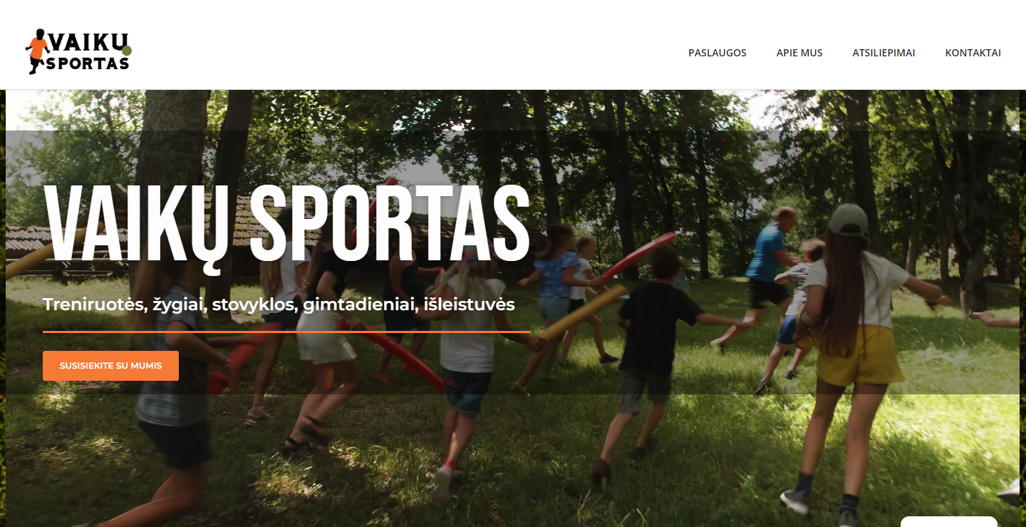 site internet pour une entreprise sport pour les enfants